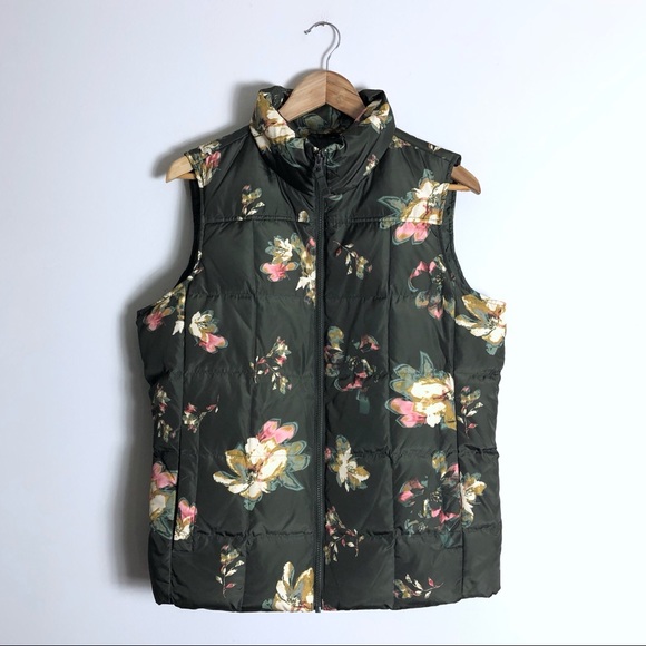 floral puffer vest